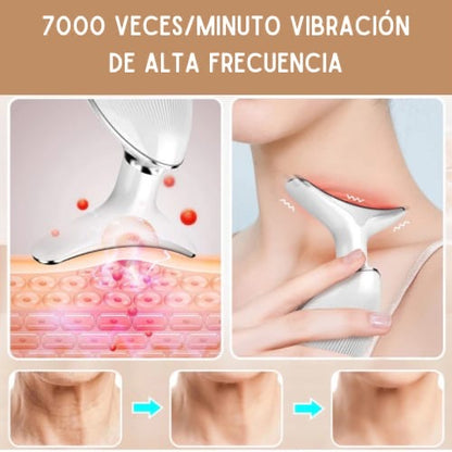 Masajeador Facial LED 3 en 1 – Reafirma, Reduce Arrugas y Papada