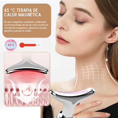 Masajeador Facial LED 3 en 1 – Reafirma, Reduce Arrugas y Papada